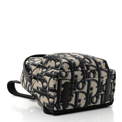 Christian Dior Oblique Maxi Calfskin Rider Kid's Backpack Beige Blue 4 of 9