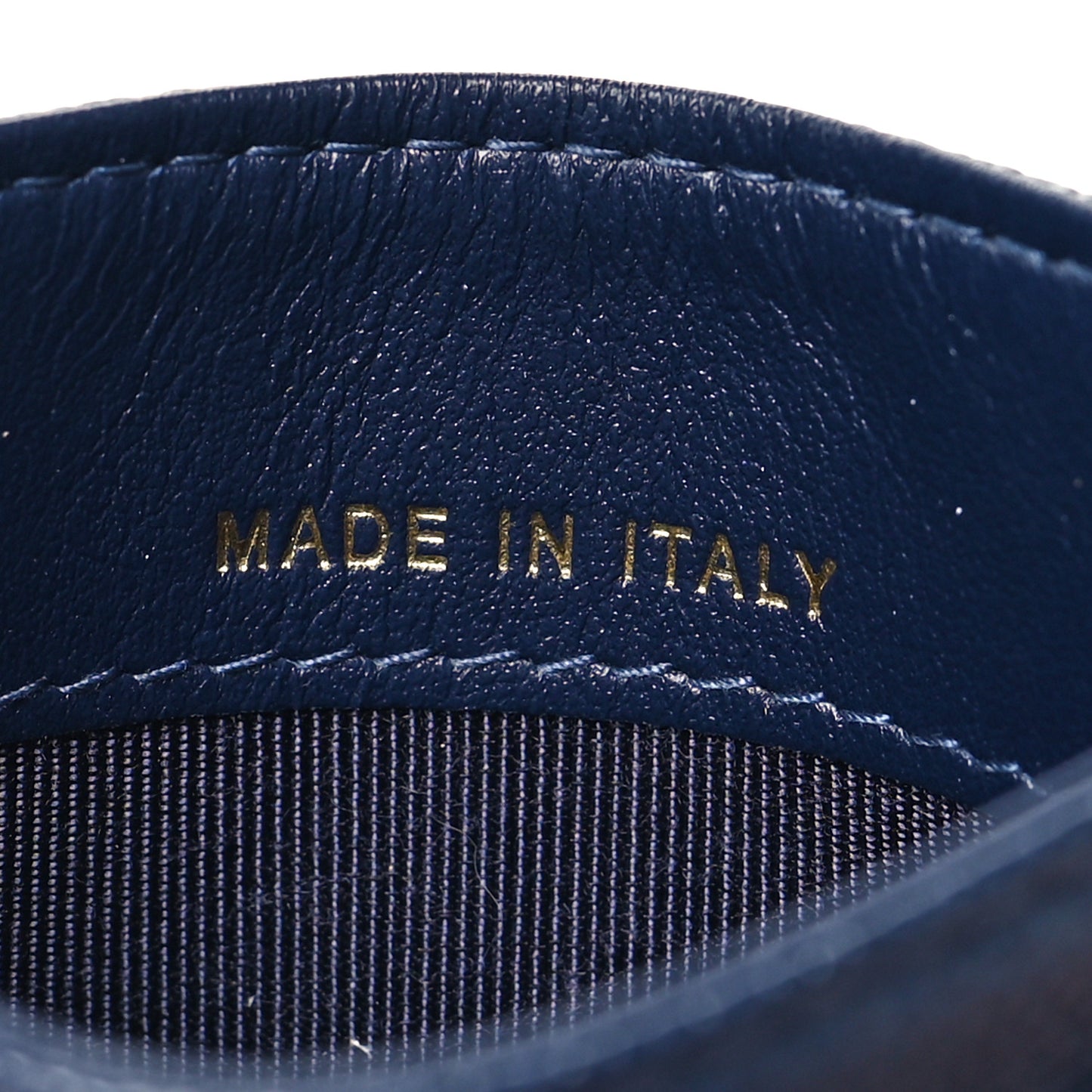 Caviar Quilted Card Holder Navy