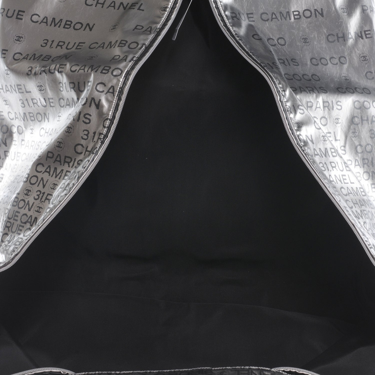 Chanel Metallic Coated Canvas Unlimited Garment Travel Bag Argent Fonce 5 of 7