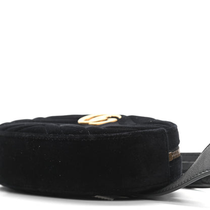 Gucci Velvet Matelasse GG Marmont Belt Bag 85 34 Black 11 of 11