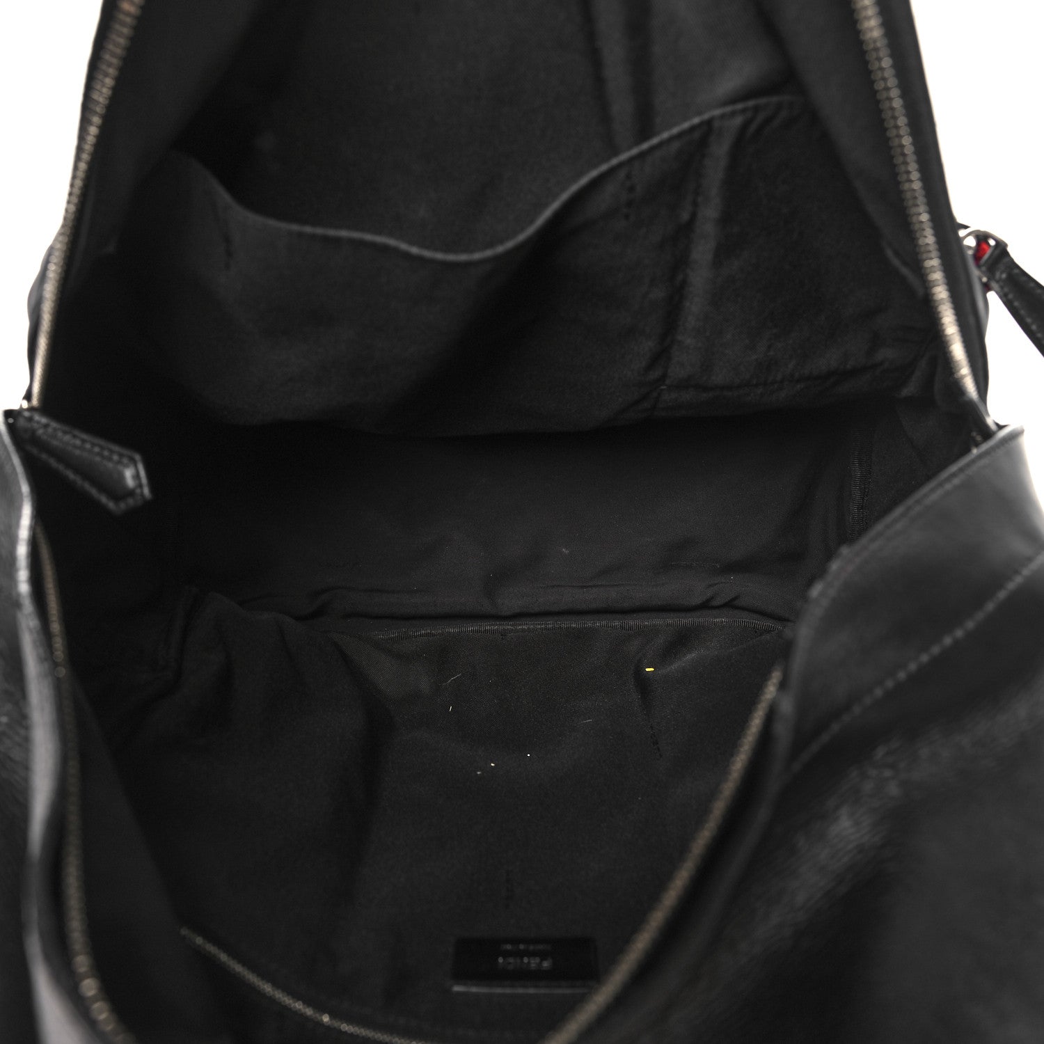 Fendi Nylon Vitello Liberty Vitello Dolce Monster Eyes Rounded Backpack Black Sunflower 5 of 11