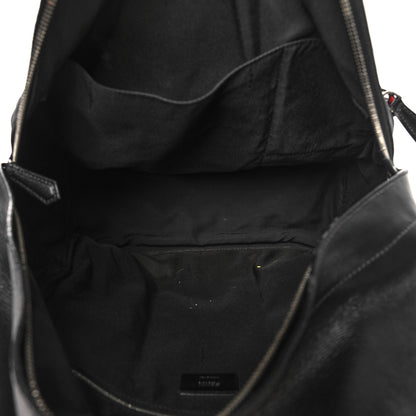 Fendi Nylon Vitello Liberty Vitello Dolce Monster Eyes Rounded Backpack Black Sunflower 5 of 11