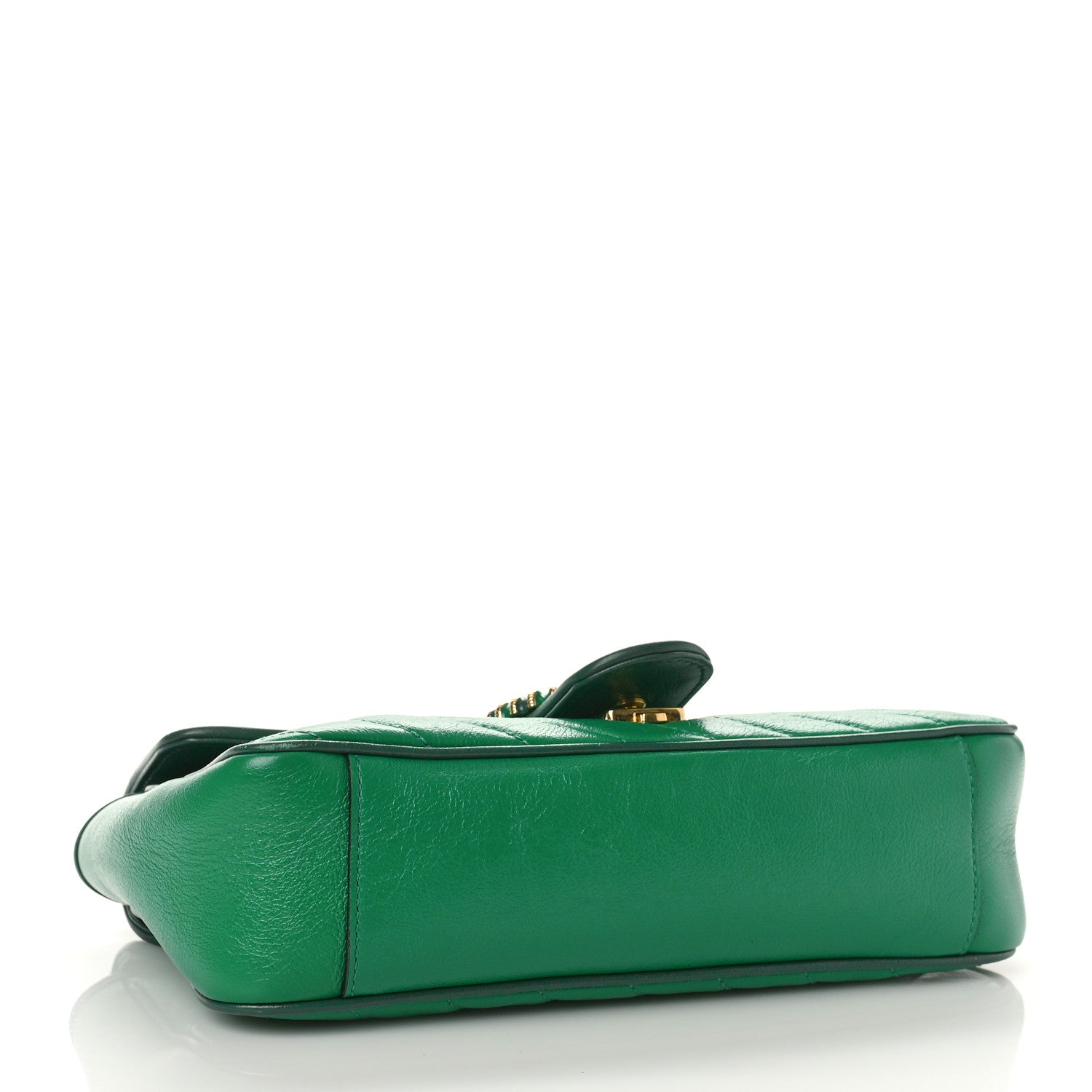 Gucci Azalea Calfskin Enamel Matelasse Diagonal Small Torchon GG Marmont Shoulder Bag New Shamarock Emerald 4 of 10