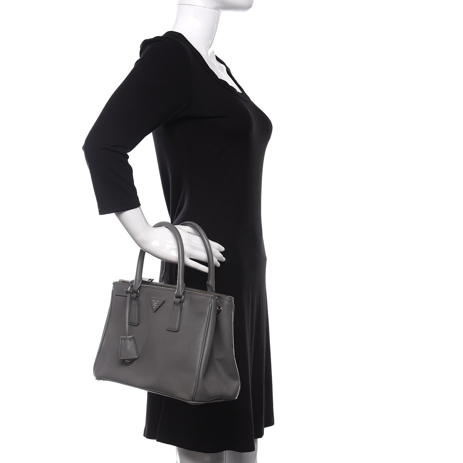 Prada Saffiano Medium Galleria Double Zip Tote Marmo 2 of 11
