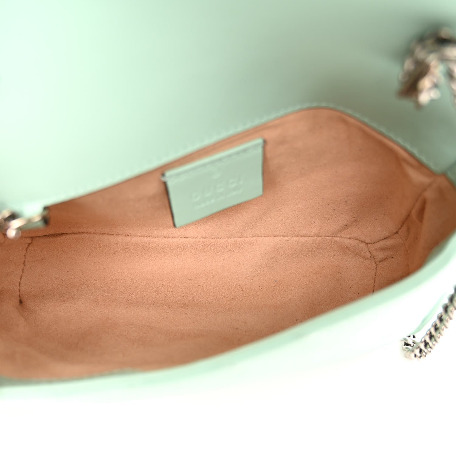 Gucci Calfskin Matelasse Super Mini GG Marmont Shoulder Bag Water Green 5 of 11