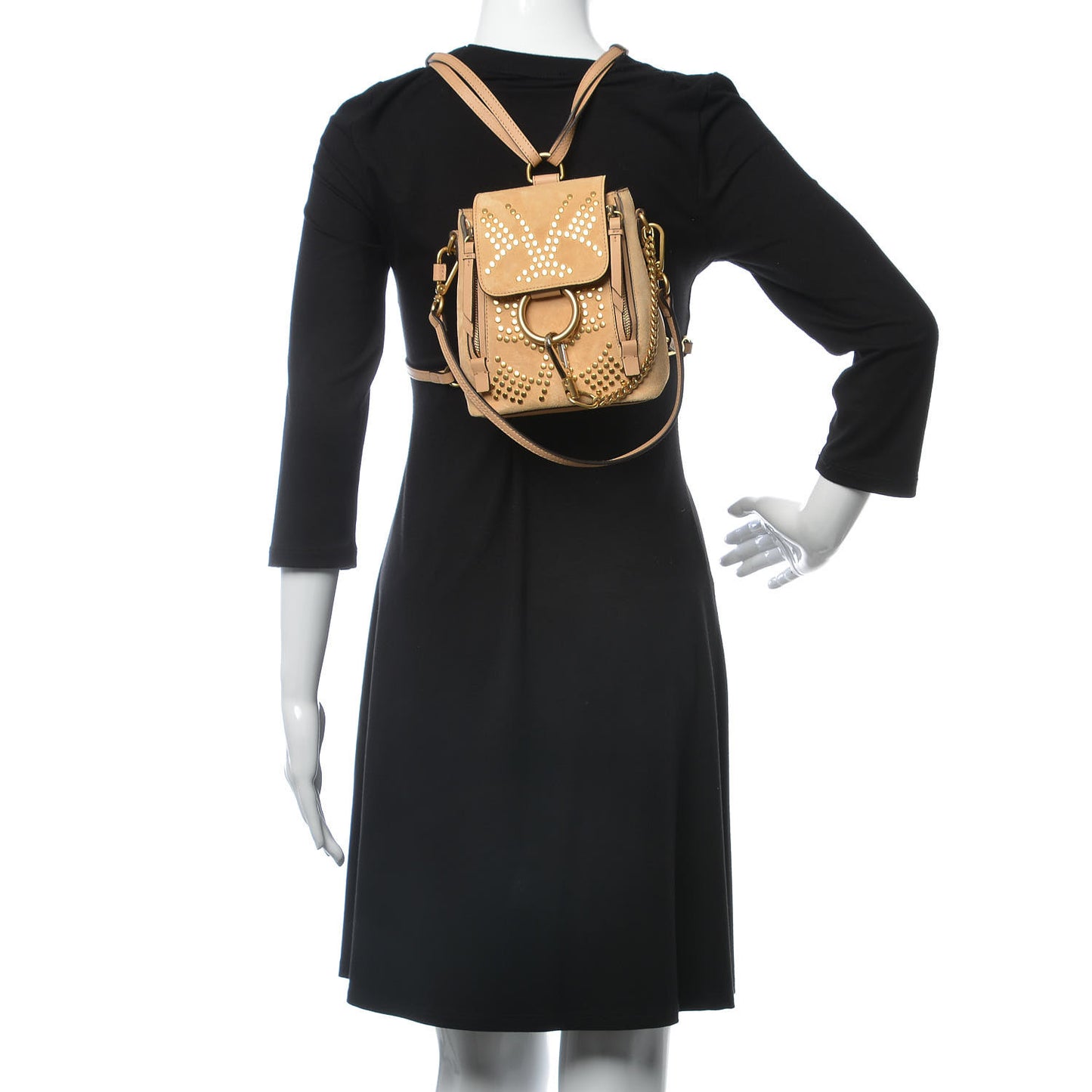 Suede Calfskin Constellation Studded Mini Faye Backpack Blush Nude