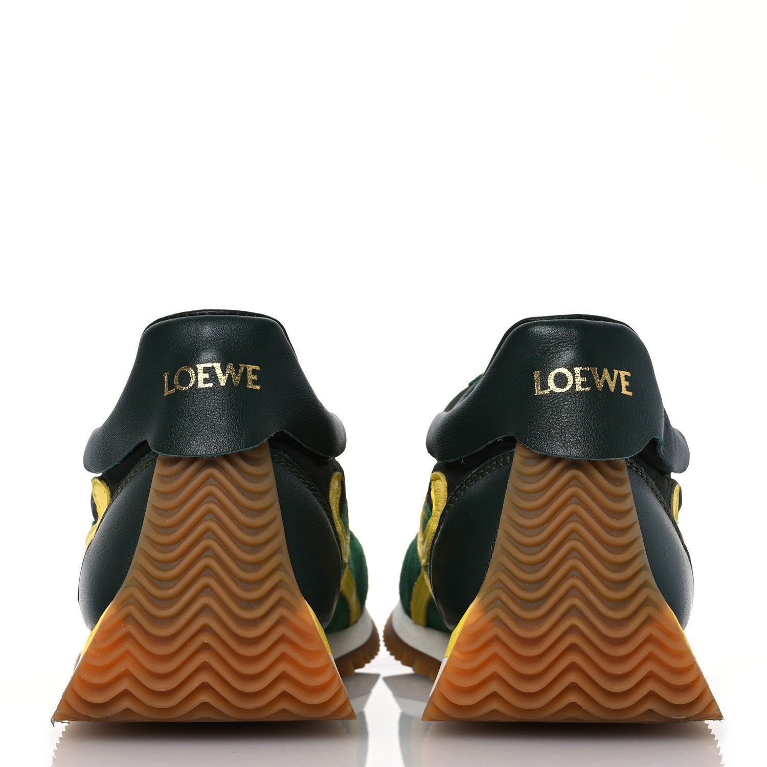 Loewe Nylon Suede Flow Runner Sneakers 37 Green Multicolor 5 of 13