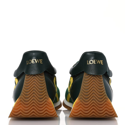 Loewe Nylon Suede Flow Runner Sneakers 37 Green Multicolor 5 of 13