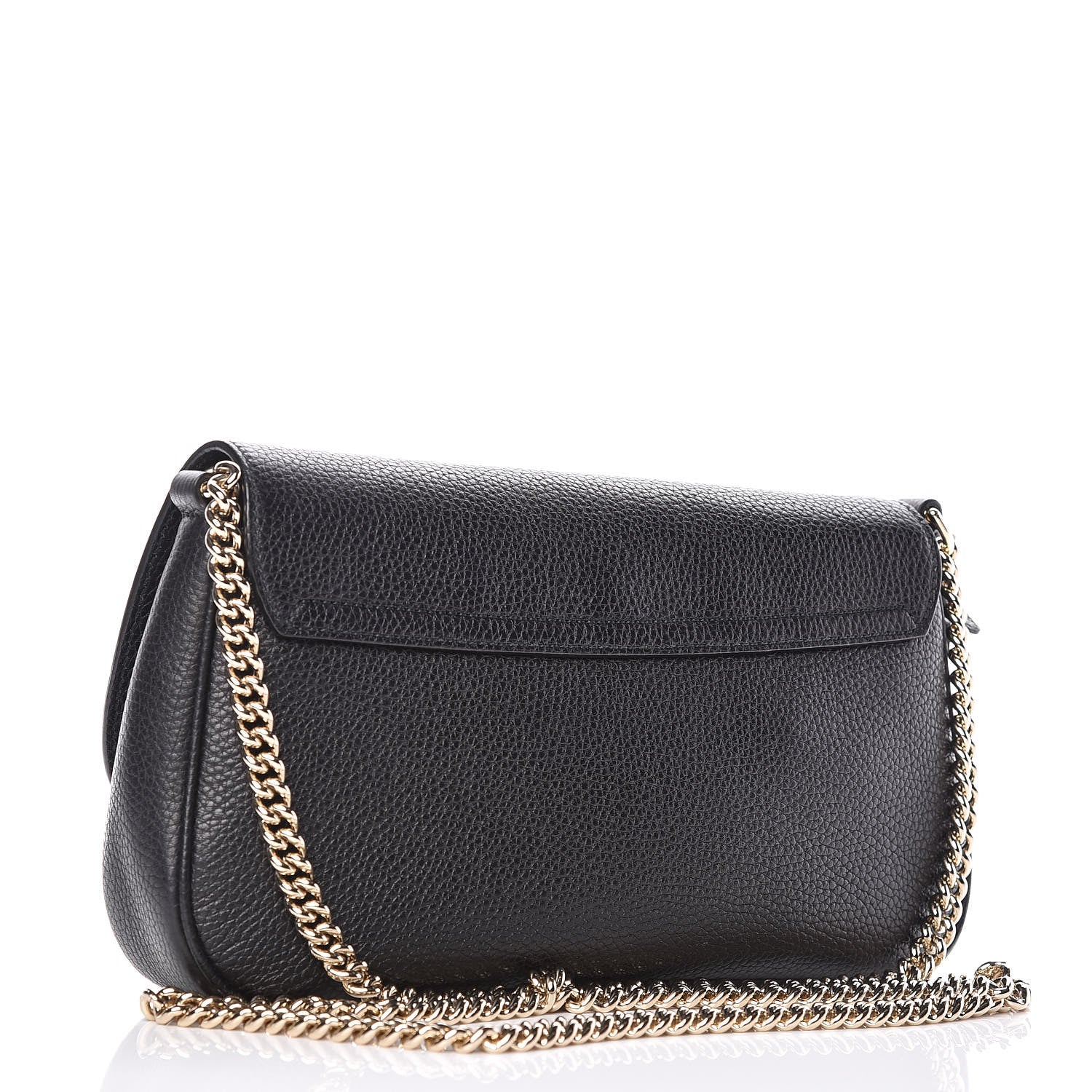 Gucci Pebbled Calfskin Medium Soho Flap Crossbody Black 3 of 10
