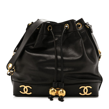 Chanel Lambskin CC Drawstring Shoulder Bag Black 1 of 16