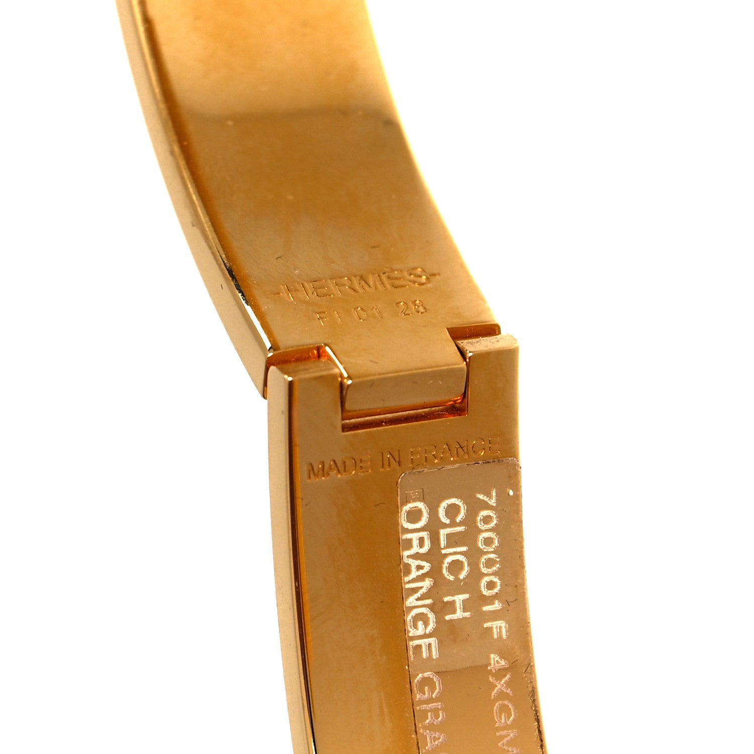 Hermes Enamel Narrow Clic Clac H Bracelet GM Orange 5 of 5