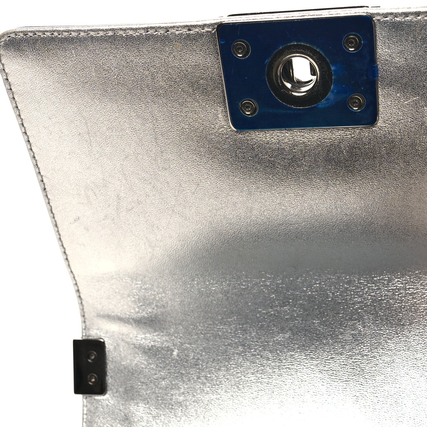 Chanel Metallic Patent Calfskin Quilted Small Boy Flap Silver 10 of 14