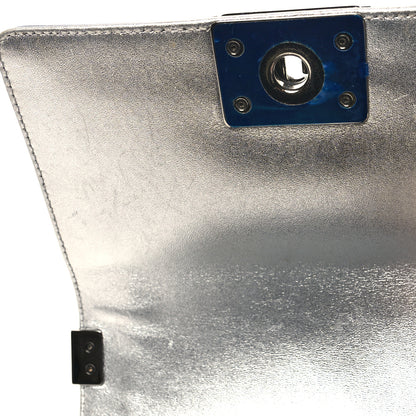 Chanel Metallic Patent Calfskin Quilted Small Boy Flap Silver 10 of 14