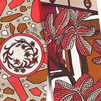 Hermes Silk La Danse Des Amazones Twilly Beige Corail Brun 4 of 4
