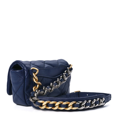 Chanel Goatskin Quilted Chanel 19 Waist Bag Dark Blue 3 of 11