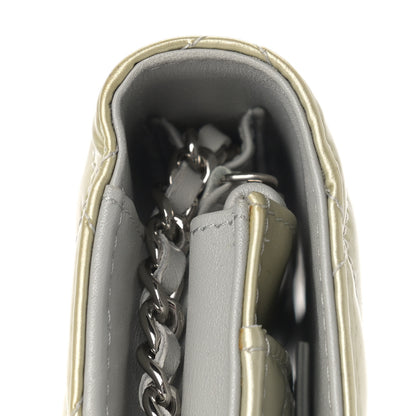 Chanel Patent Quilted Brilliant Wallet On Chain WOC Silver 13 of 14