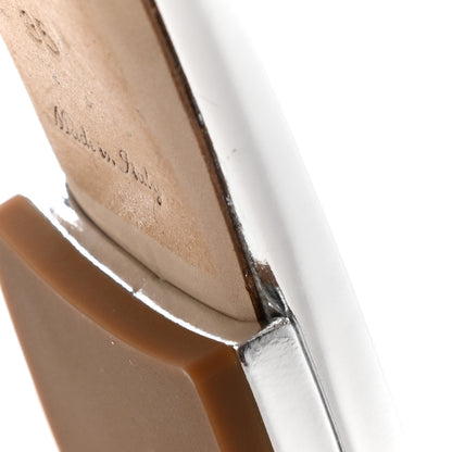 Louis Vuitton Metallic Lambskin Embossed Monogram Revival Flat Mules 35 Silver 16 of 16