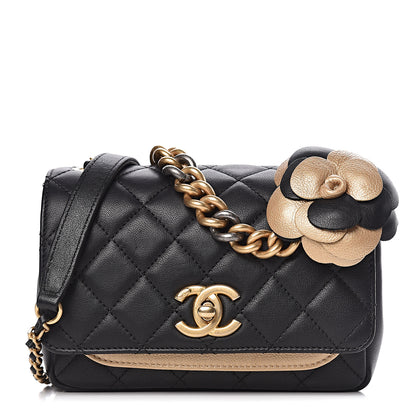 Chanel Lambskin Quilted Small Camellia Flower Flap Black 1 of 11