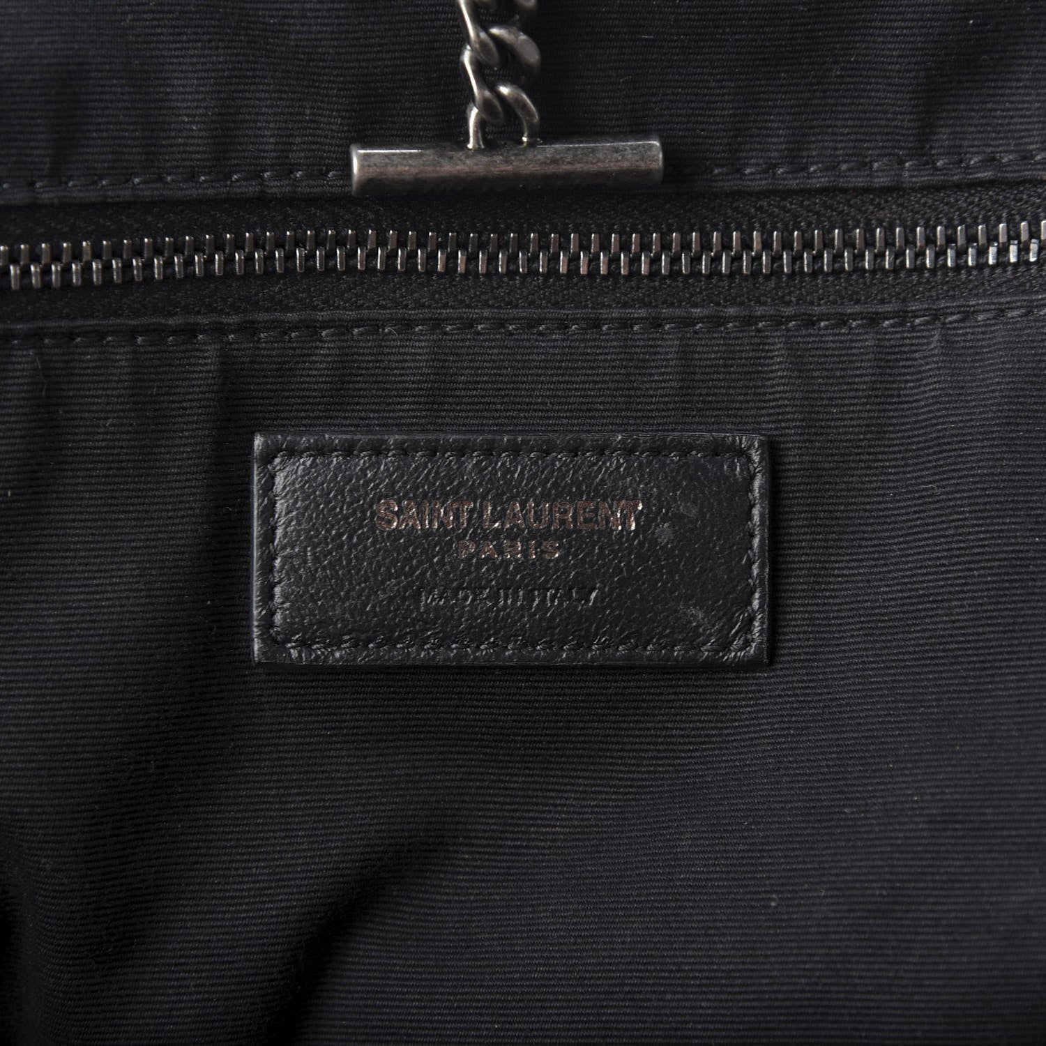 Saint Laurent Pebbled Lambskin Chevron Monogram Large Nolita White Vintage 8 of 9