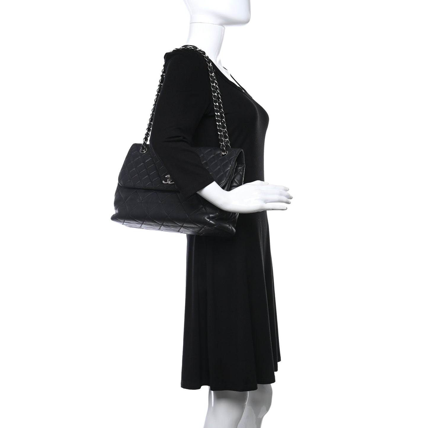 Calfskin Quilted In The Business Flap Bag Black