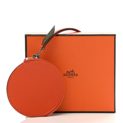 Hermes Chevre Mysore Tutti Frutti Orange Coin Purse Charm Feu Canopee 7 of 7