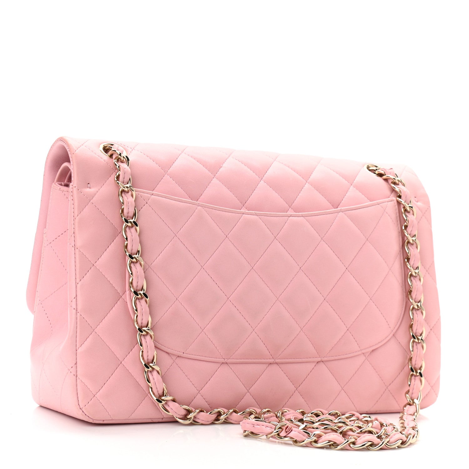 Chanel Lambskin Quilted Jumbo Double Flap Light Pink 2 of 11