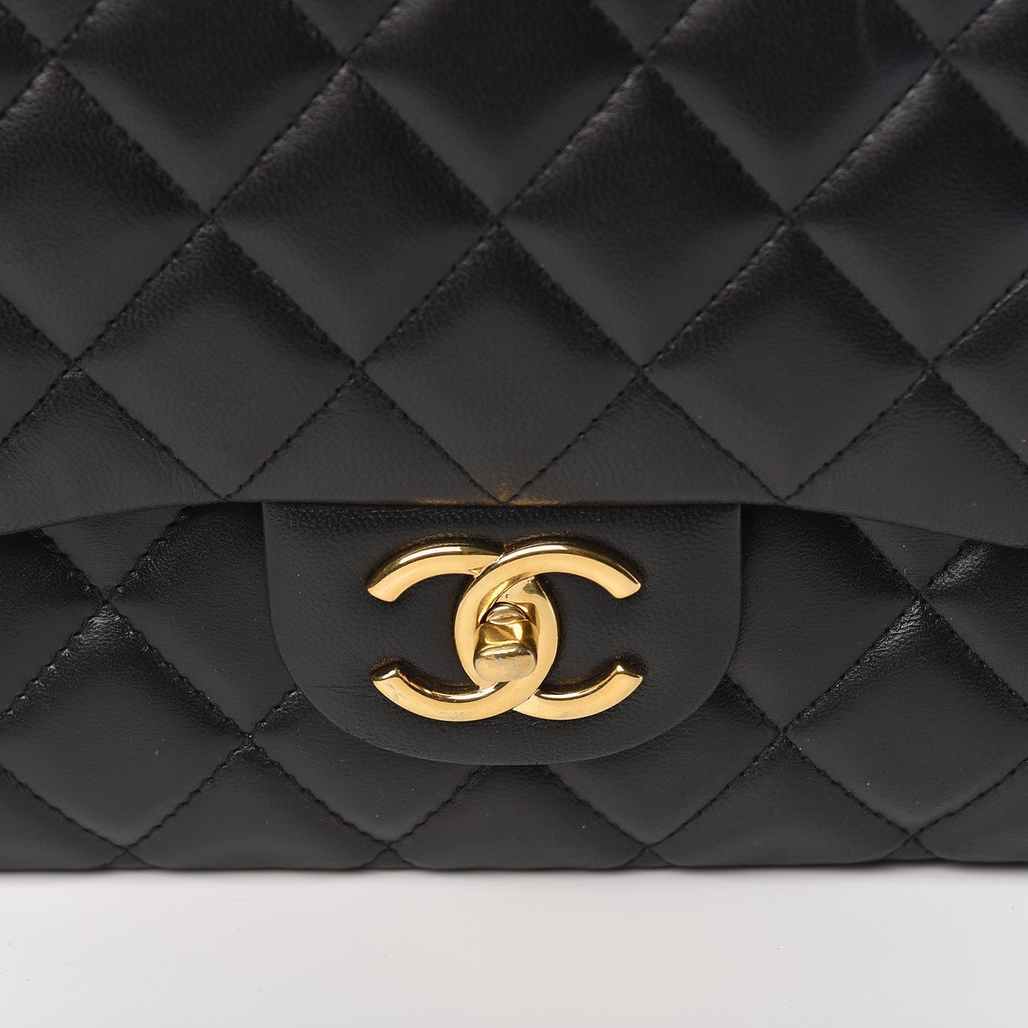 Chanel Lambskin Quilted Maxi Double Flap Black 10 of 10