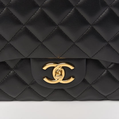 Chanel Lambskin Quilted Maxi Double Flap Black 10 of 10
