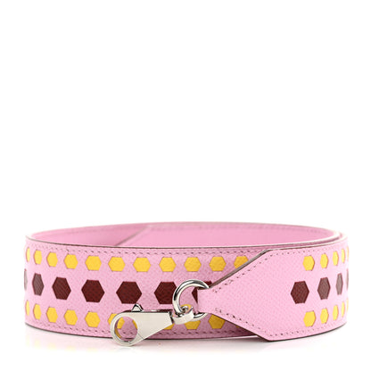 Hermes Epsom 30mm Hexagone Tressage Shoulder Strap Mauve Sylvestre Rouge H Jaune De Naples 1 of 5