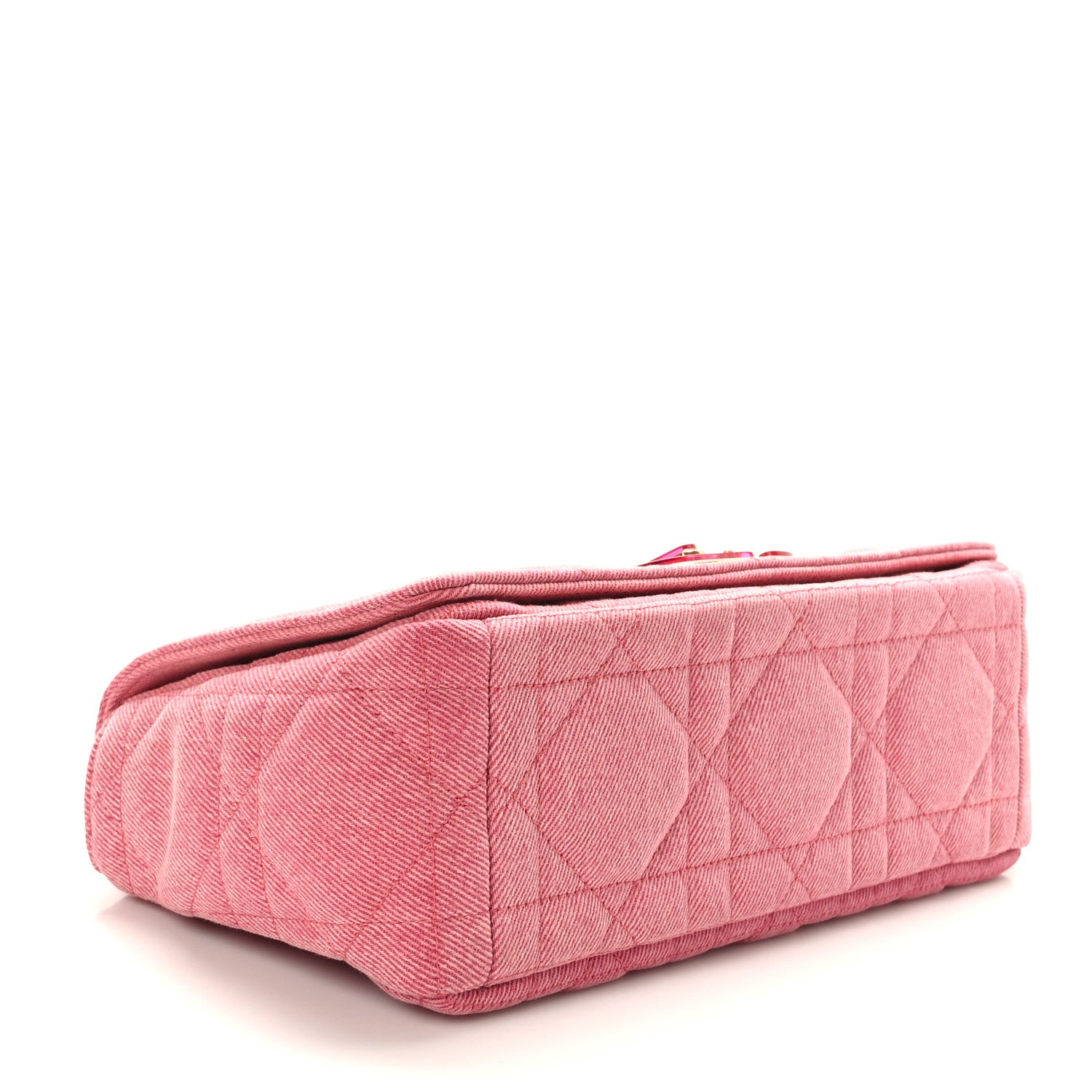 Christian Dior Denim Macrocannage Medium Caro Bag Fuchsia Multicolor 4 of 9
