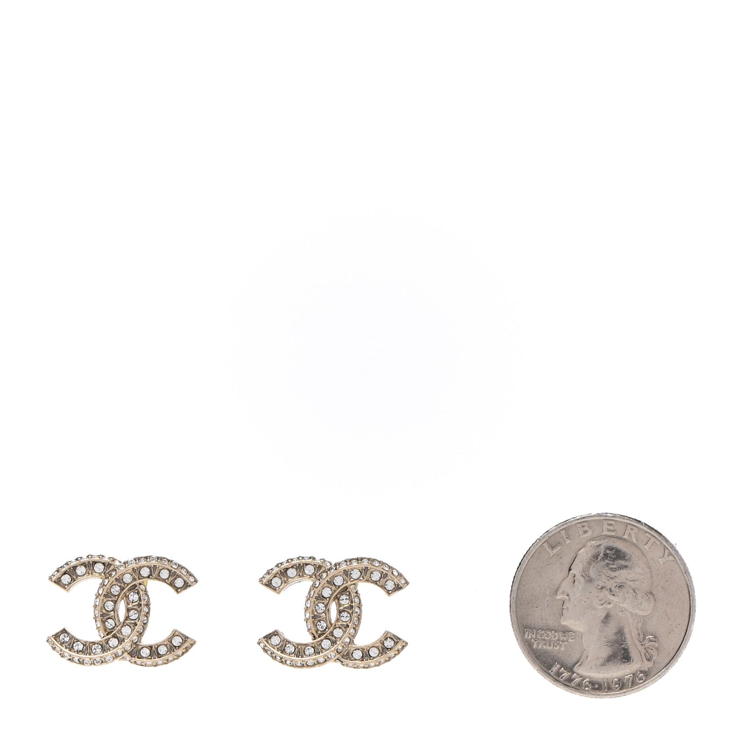 Crystal Timeless CC Earrings Light Gold