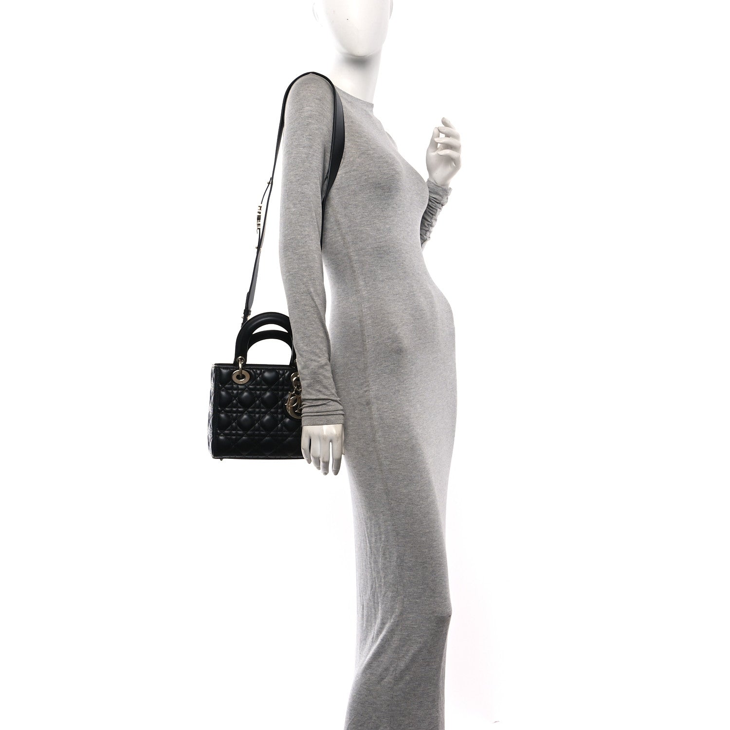 Christian Dior Lambskin Cannage Small My ABCDior Lady Dior Black 2 of 10