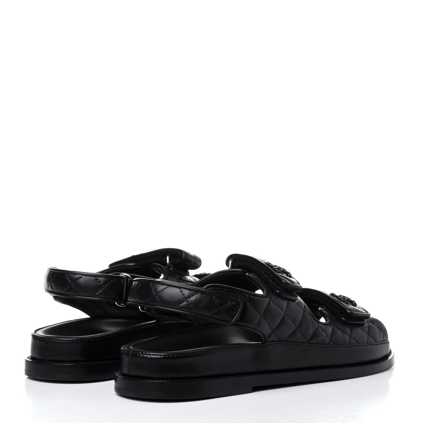 Lambskin Velcro Dad Sandals 41 Black