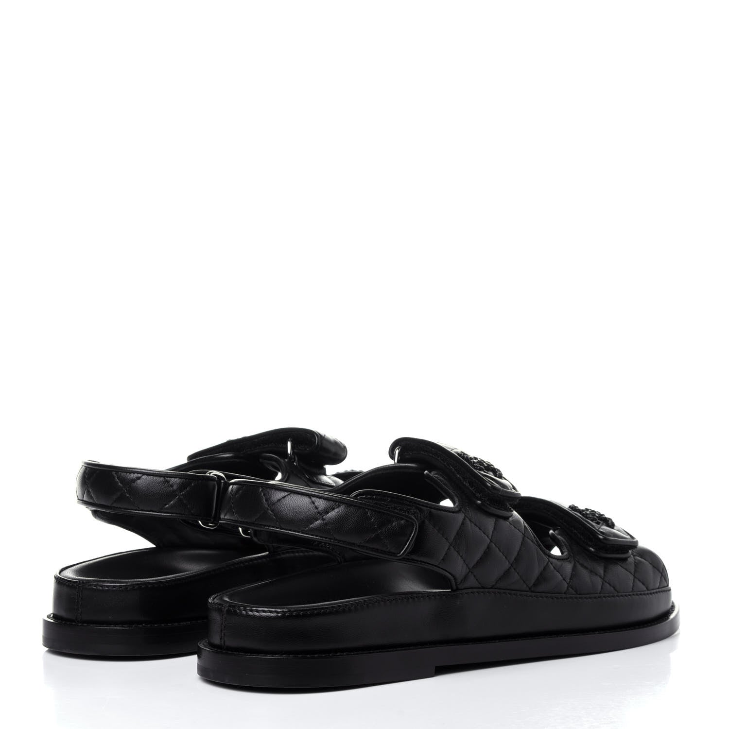 Chanel Lambskin Velcro Dad Sandals 41 Black 4 of 11