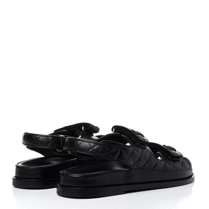 Chanel Lambskin Velcro Dad Sandals 41 Black 4 of 11