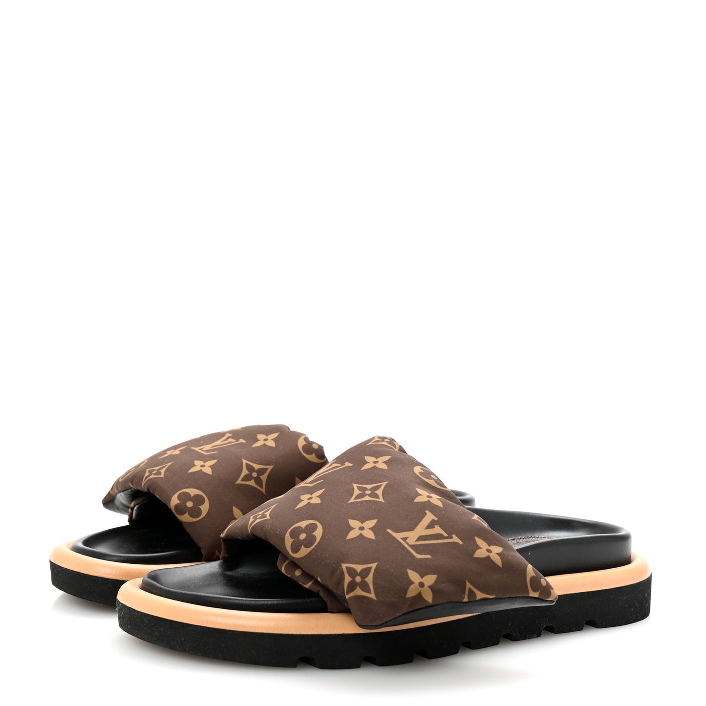 Nylon Monogram Pool Pillow Comfort Mule 39 Cacao Brown
