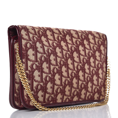 Christian Dior Monogram Chain Flap Burgundy 3 of 9