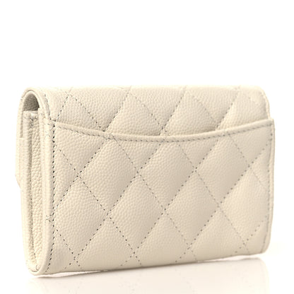 Chanel Caviar Quilted Flap Card Holder Wallet White 2 of 8