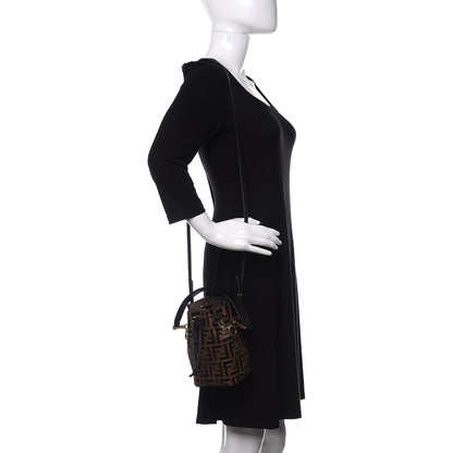 Fendi Vitello Liberty F is Fendi Bi-Color FF 1974 Embossed Mini Mon Tresor Bucket Bag Maya Black 2 of 11