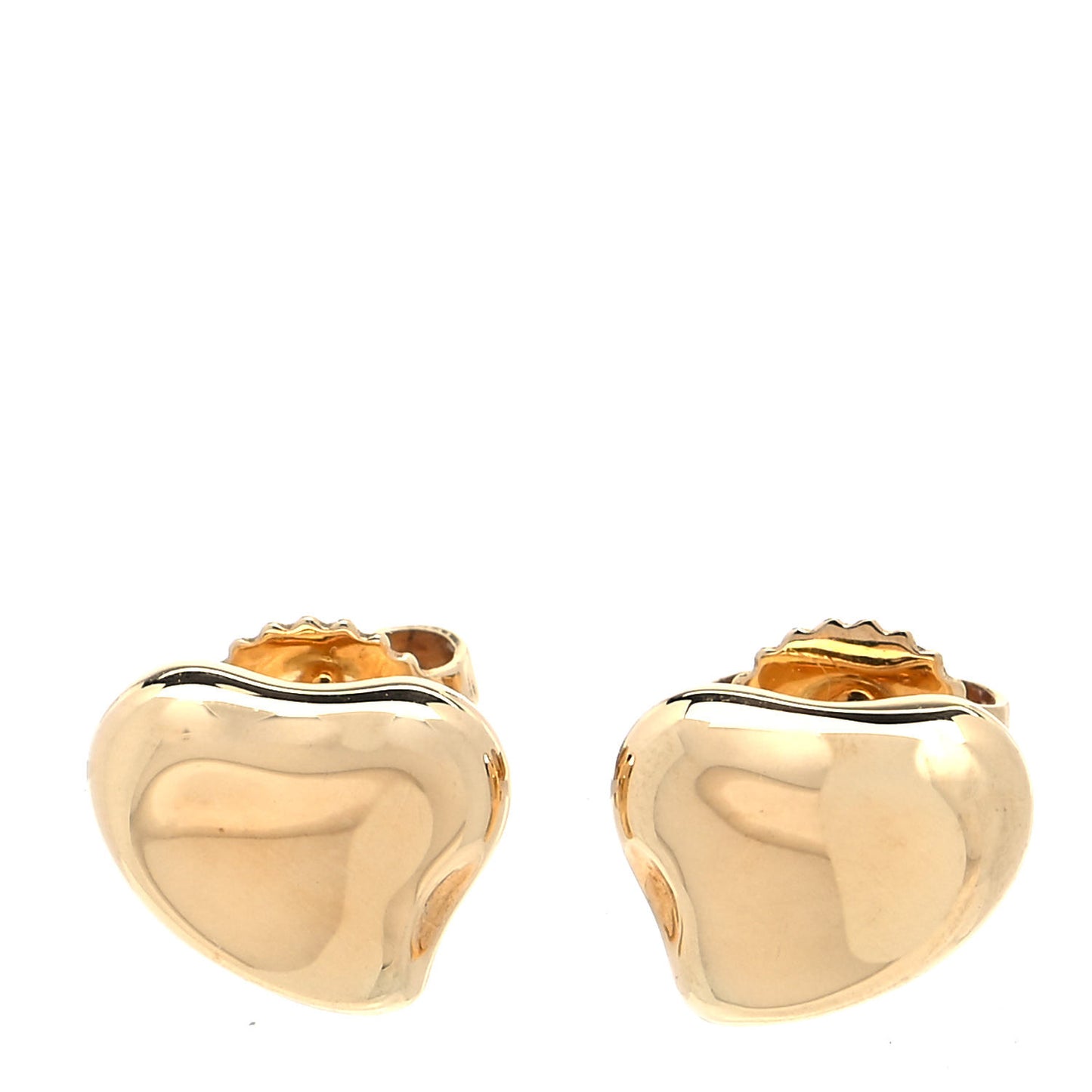 18K Yellow Gold 10mm Elsa Peretti Full Heart Earrings