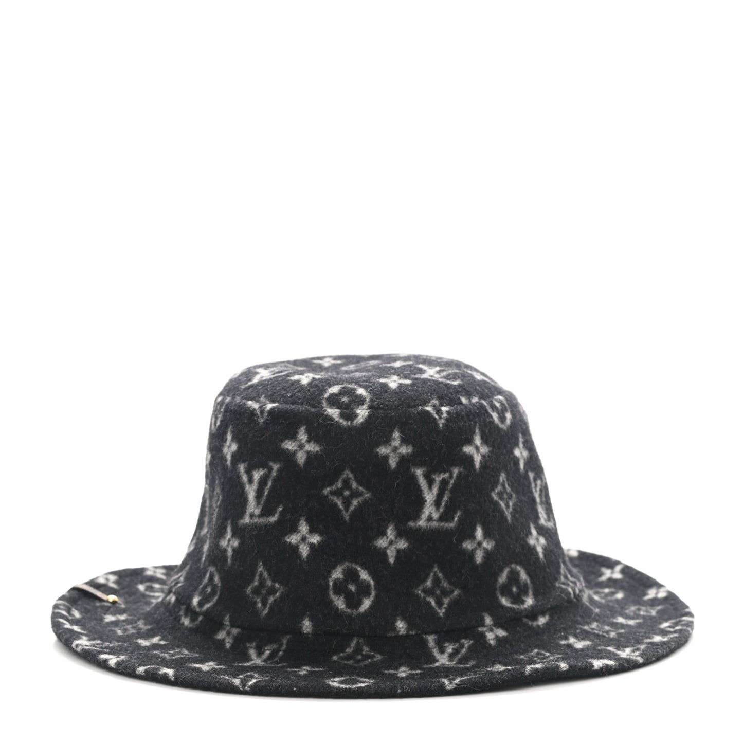 Wool Monogram Match Bucket Hat M Black White