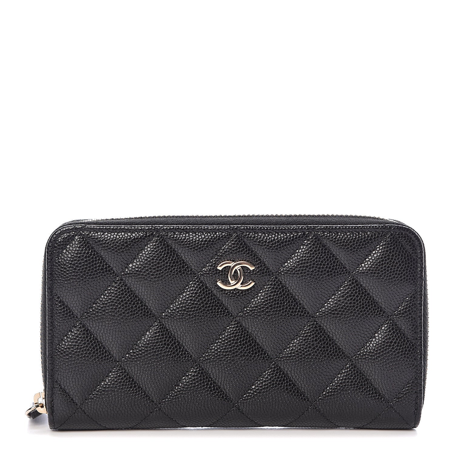 Chanel Caviar Quilted Medium Zip Around Wallet Black 1 of 8