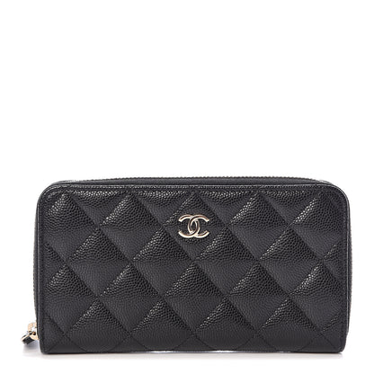 Chanel Caviar Quilted Medium Zip Around Wallet Black 1 of 8