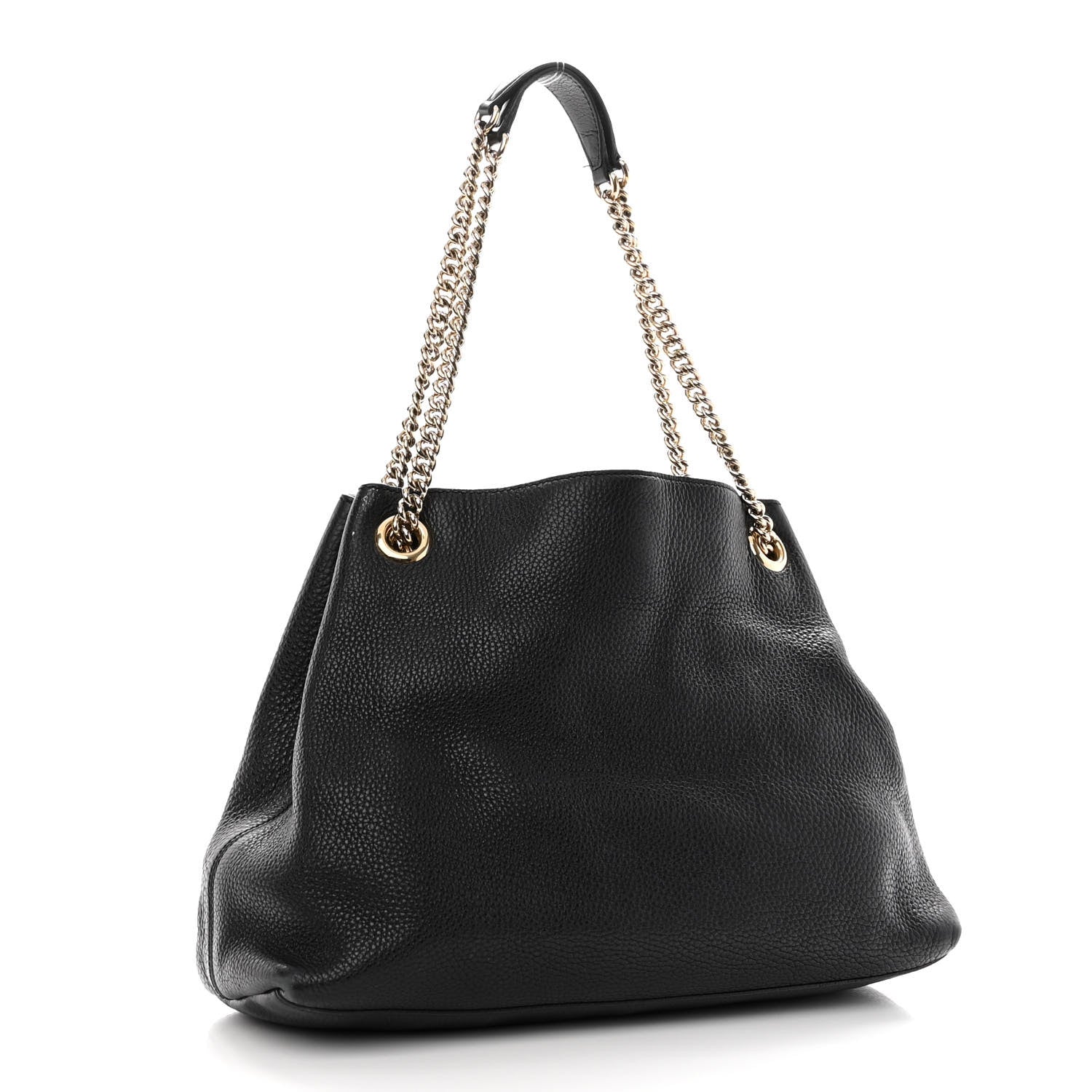 Gucci Pebbled Calfskin Medium Soho Chain Shoulder Bag Black 3 of 16