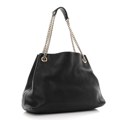 Gucci Pebbled Calfskin Medium Soho Chain Shoulder Bag Black 3 of 16