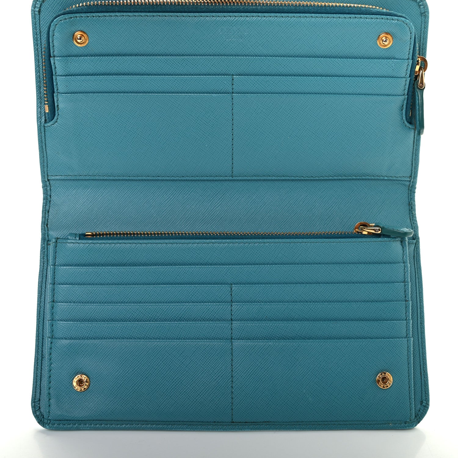 Prada Saffiano Metal Zip Around Wallet Voyage 4 of 6