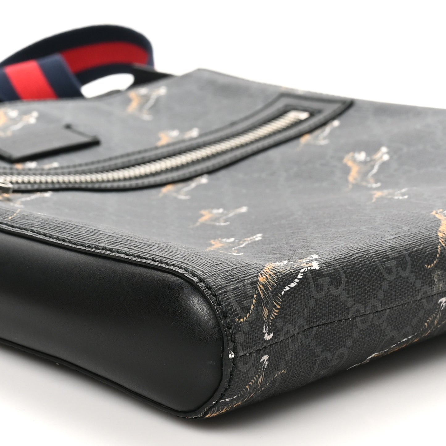 GG Supreme Monogram Tigers Web Messenger Bag Black Multicolor