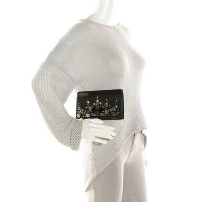 Prada Satin Crystal Clutch Black 2 of 8