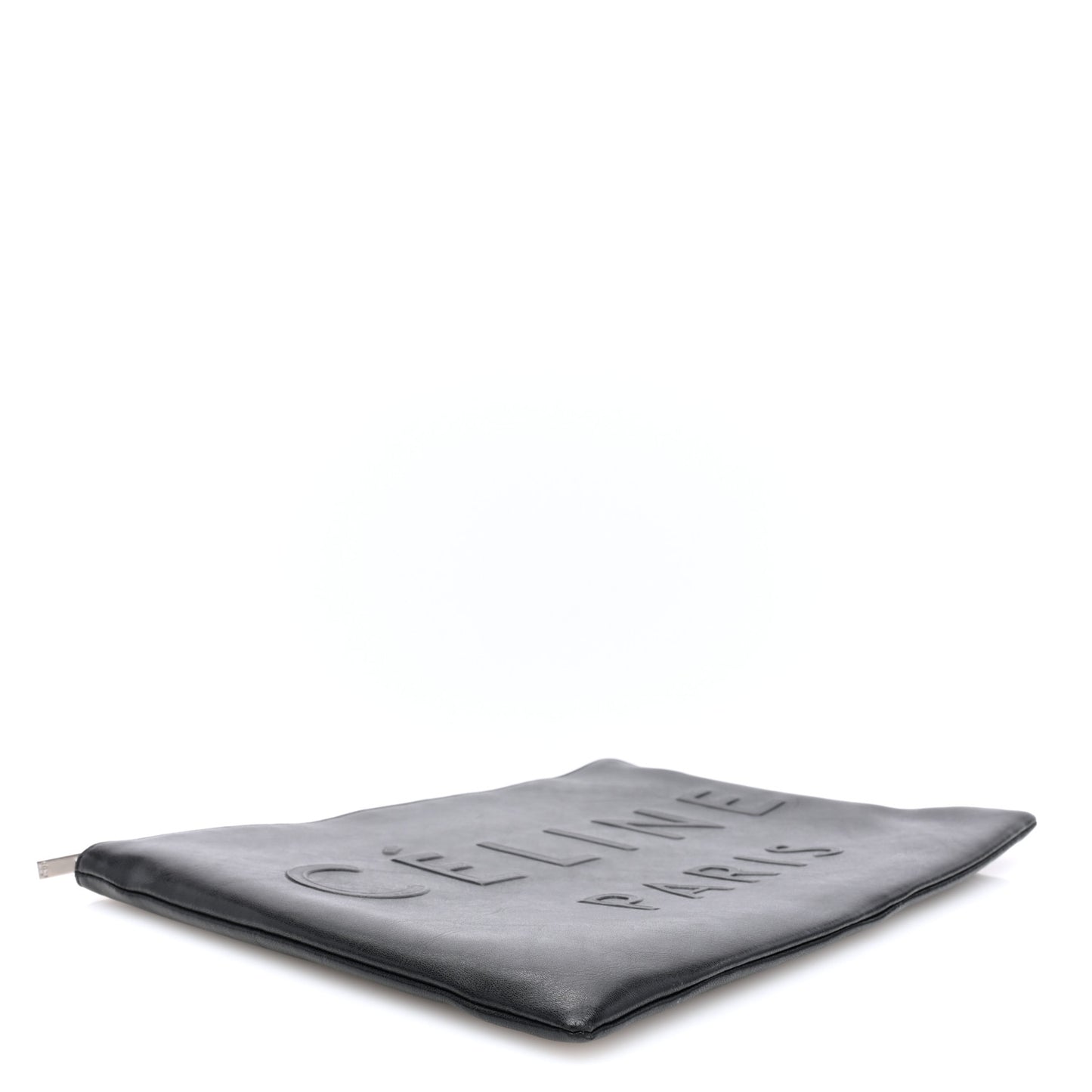 Calfskin Large Made In Clutch Pouch Black