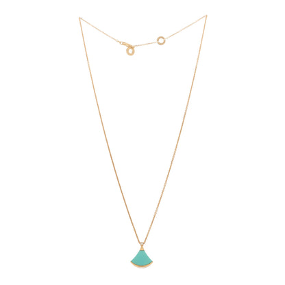 Bulgari 18K Rose Gold Diamond Turquoise Divas' Dream Pendant Necklace 3 of 7